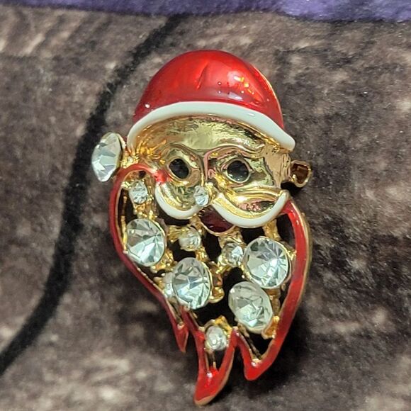 Austrian Crystal Santa Brooch - Picture 3 of 8